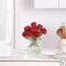 Round Glass Vase, Flower Vase for Bouquet, Ribbed Glass Vase, Fluted Vase, Clear Glass Vase for Tulips, Modern Glass Vase for Living Room, Office, Coffee Table, Shelf, Wedding, 6 Inches